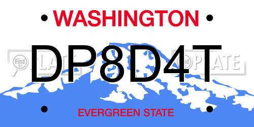 DP8D4T Washington License Plate