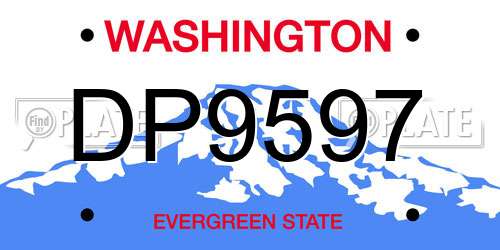 DP9597 Washington License Plate