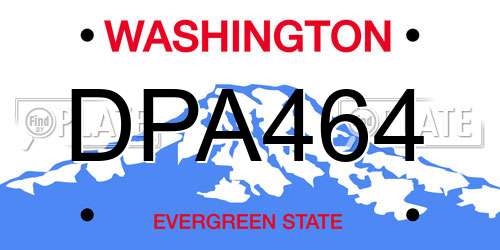 DPA464 Washington License Plate