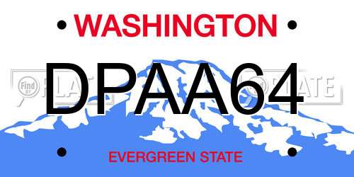 DPAA64 Washington License Plate