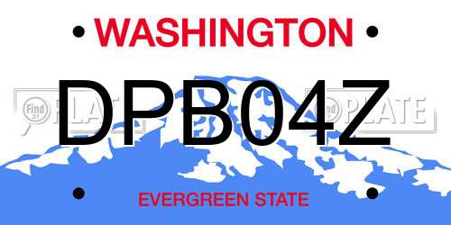 DPB04Z Washington License Plate