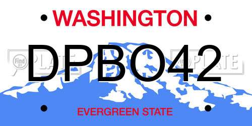 DPBO42 Washington License Plate