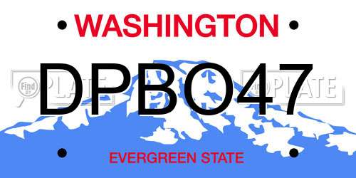 DPBO47 Washington License Plate