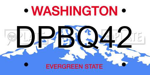 DPBQ42 Washington License Plate