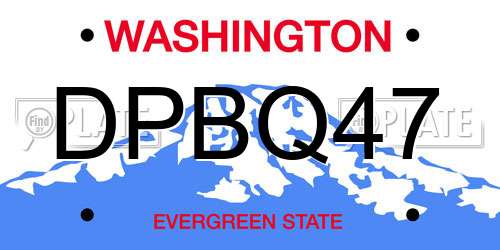 DPBQ47 Washington License Plate