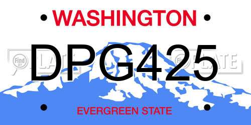 DPG425 Washington License Plate