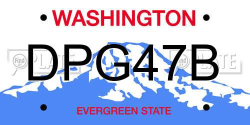 DPG47B Washington License Plate
