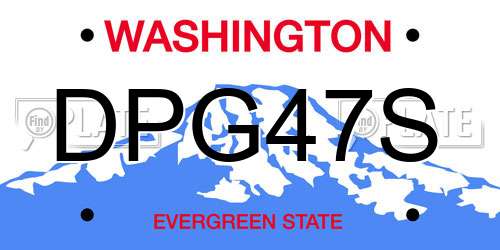 DPG47S Washington License Plate