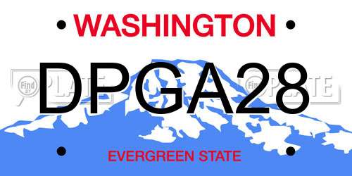 DPGA28 Washington License Plate
