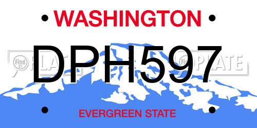 DPH597 Washington License Plate