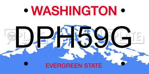 DPH59G Washington License Plate