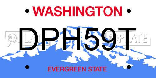 DPH59T Washington License Plate