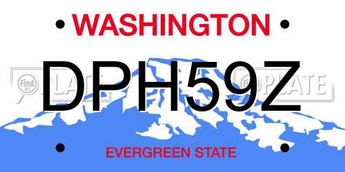 DPH59Z Washington License Plate