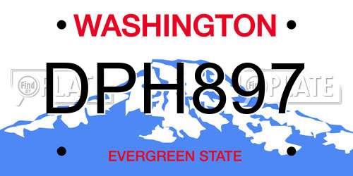 DPH897 Washington License Plate