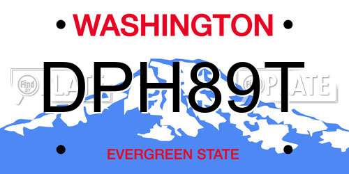 DPH89T Washington License Plate