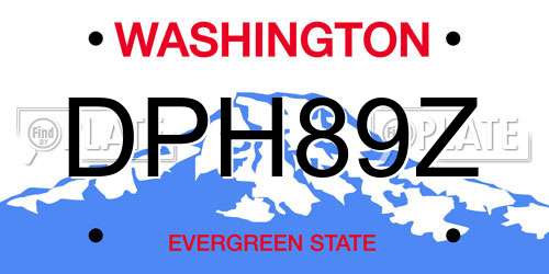 DPH89Z Washington License Plate