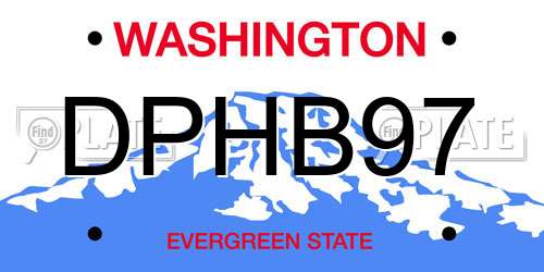 DPHB97 Washington License Plate