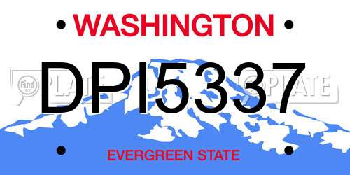 DPI5337 Washington License Plate