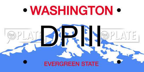 DPIII Washington License Plate