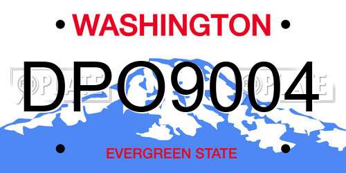 DPO9004 Washington License Plate