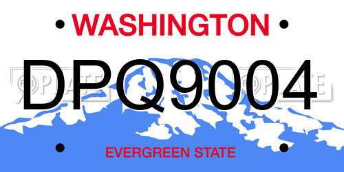 DPQ9004 Washington License Plate