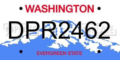 DPR2462 Washington License Plate