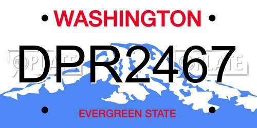 DPR2467 Washington License Plate