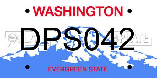 DPS042 Washington License Plate