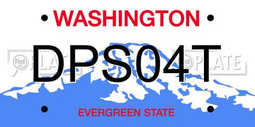 DPS04T Washington License Plate