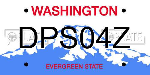 DPS04Z Washington License Plate