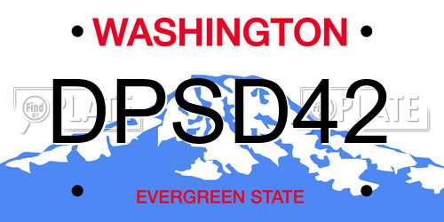 DPSD42 Washington License Plate