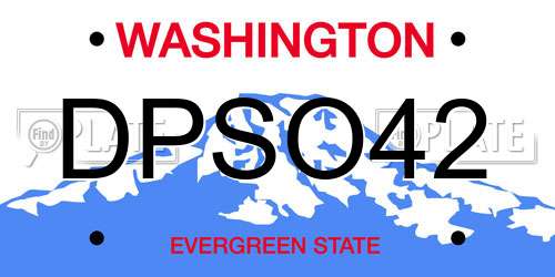 DPSO42 Washington License Plate