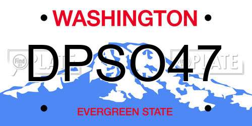 DPSO47 Washington License Plate