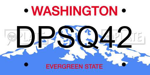 DPSQ42 Washington License Plate