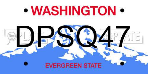 DPSQ47 Washington License Plate