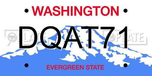 DQAT71 Washington License Plate