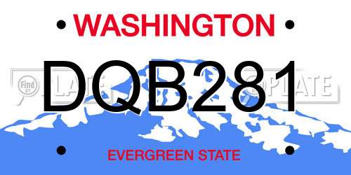 DQB281 Washington License Plate