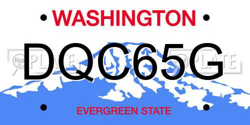 DQC65G Washington License Plate