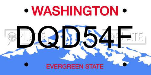 DQD54F Washington License Plate