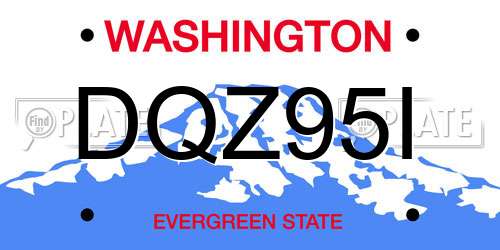 DQZ95I Washington License Plate