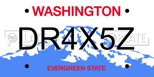 DR4X5Z Washington License Plate