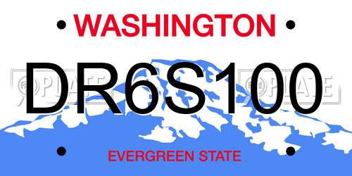 DR6S100 Washington License Plate