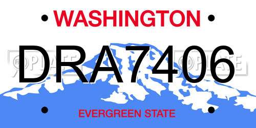 DRA7406 Washington License Plate
