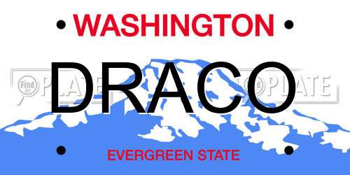 DRACO Washington License Plate