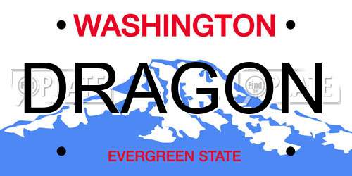 DRAGON Washington License Plate
