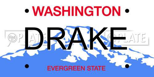 DRAKE Washington License Plate