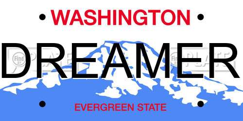 DREAMER Washington License Plate