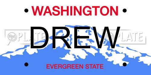 DREW Washington License Plate