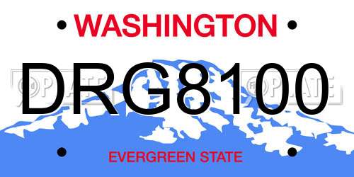 DRG8100 Washington License Plate