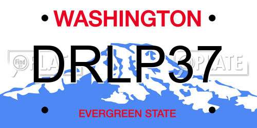 DRLP37 Washington License Plate